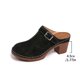 thumbnail image 4 of Mujeres Tacones Altos Cerrados Zapatillas Del Dedo Del Pie Bloque Tacón Mulas Estilo de Madera Clogs Casual Verano Oficina Diapositivas Sandalias Comodidad, 4 of 9