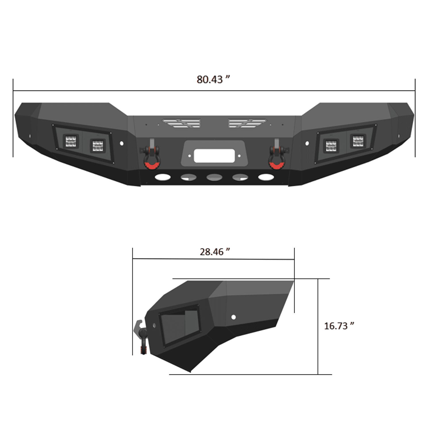 TIOYAR For 2003-2006 GMC Sierra 2500/3500 Steel  Front Bumper With Winch Plate&Lights