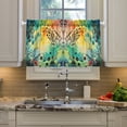 thumbnail image 2 of Yayeee Kitchen Curtains Tier Pair Light Filtering 27"x36" Rod Pocket Short Cafe Window Panel, Colorful Plants, 2 of 7