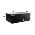 thumbnail image 2 of Black Mirrored Rectangular Coffee Table for Living Room Displaying Decorative Items Durable with Marble Grain Design, 2 of 2