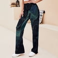 thumbnail image 3 of Marble Texture Women's Wide Leg Pants High Waist Adjustable Knot Loose Casual Trousers Business Work Casual Pants, 3 of 8