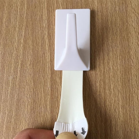 BEADCEST 2-Pack White Seamless Plastic Hooks Heavy Duty Wall Mount Holders for Hanging Household Items