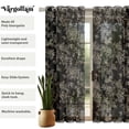 thumbnail image 5 of Vargottam Black Floral And Bird Print Sheer Curtains for Window & Door - 2 Panel Set, 84", Grommet Top, Light Filtering Georgette Drape for Living Room, Bedroom, or Office, 5 of 9