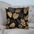 thumbnail image 4 of Pillow Covers 20x20 Set of 2, Black Golden Palm Leaf Throw Pillow Covers Decorative Couch Cushion Cover, Tropical Plant Modern Luxury Microfiber Soft Square Pillowcases for Bedroom Living Room Sofa, 4 of 7