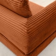 thumbnail image 2 of 2-In-1 Folding Convertible Sofa Bed, Modern Corduroy Sleeper Couch with 2*Pillows, Futon Modular Upholstered Boneless Sofa with Pull-Out Bed, Folding Floor Modular Couch for Living Room (Orange), 2 of 10