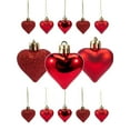 thumbnail image 2 of 36Pcs Heart Ornaments Multi Finish Heart Baubles Hanging Ornaments for Christmas Tree Valentine’s Day Decor Party Decoration, 2 of 6