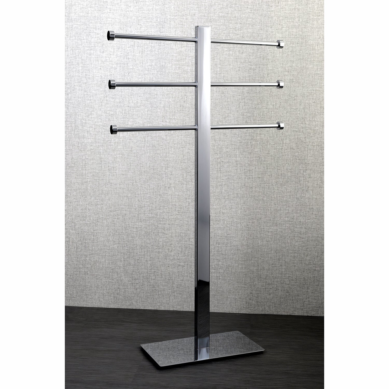Kingston Brass Edenscape CCS6028 Freestanding Stainless Steel Towel Holder with Rectangular Base, Satin Nickel
