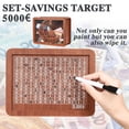 thumbnail image 3 of Guiexla Wooden Money Box with Counter Marker Pen Vintage Hollow Moon Castle Piggy Bank with Money Target Numbers Coin Cash Container Money Saving Challenges Box, 3 of 7