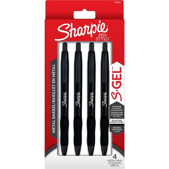 Newell Brands 0.7 mm Matte Black Metal Barrel Sharpie S-Gel Pens Medium ...