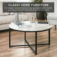 thumbnail image 3 of Best Choice Products 36in Faux Marble Modern Round Living Room Accent Coffee Table w/ Metal Frame - White/Black, 3 of 8