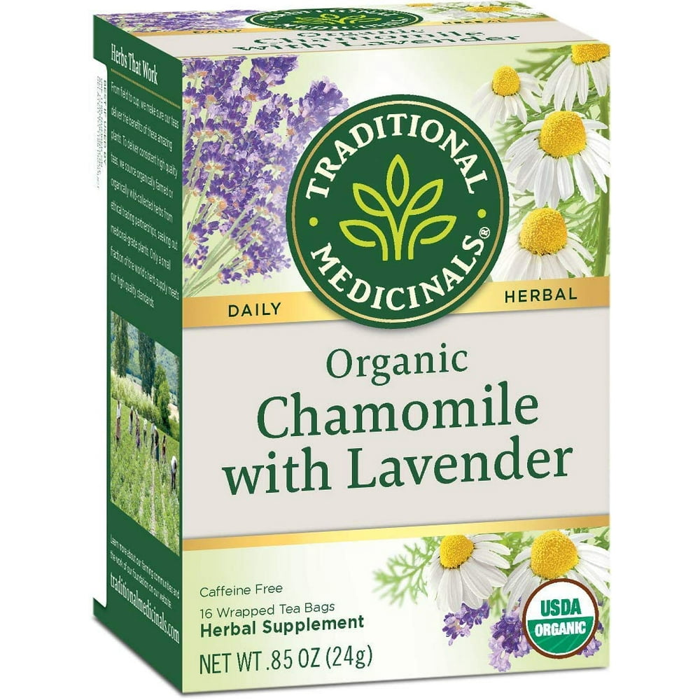 Traditional Medicinals Chamomile with Lavender Herbal Tea Organic, 16