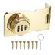 thumbnail image 1 of Cerradura de combinación sin llave Uxcell 3.7" pestillo mecánico de aleación de zinc con perilla de giro pestillo 90/180 grados cerradura de puerta de granero dorada, 1 of 7
