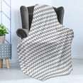 thumbnail image 4 of Grey Chevron Soft Flannel Fleece Throw Blanket, Zig Zag Pattern Soft Colored Abstract Modern Mosaic Style Lines Design, Cozy Plush for Indoor and Outdoor Use, 50" x 70", White Pale Grey, by Ambesonne, 4 of 5