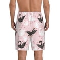 thumbnail image 4 of Lsque Swan And Flowers2 Mens Sleep Pajama Shorts,Short Pajama Pants, Cotton Ultra-Soft Knit-Large, 4 of 9