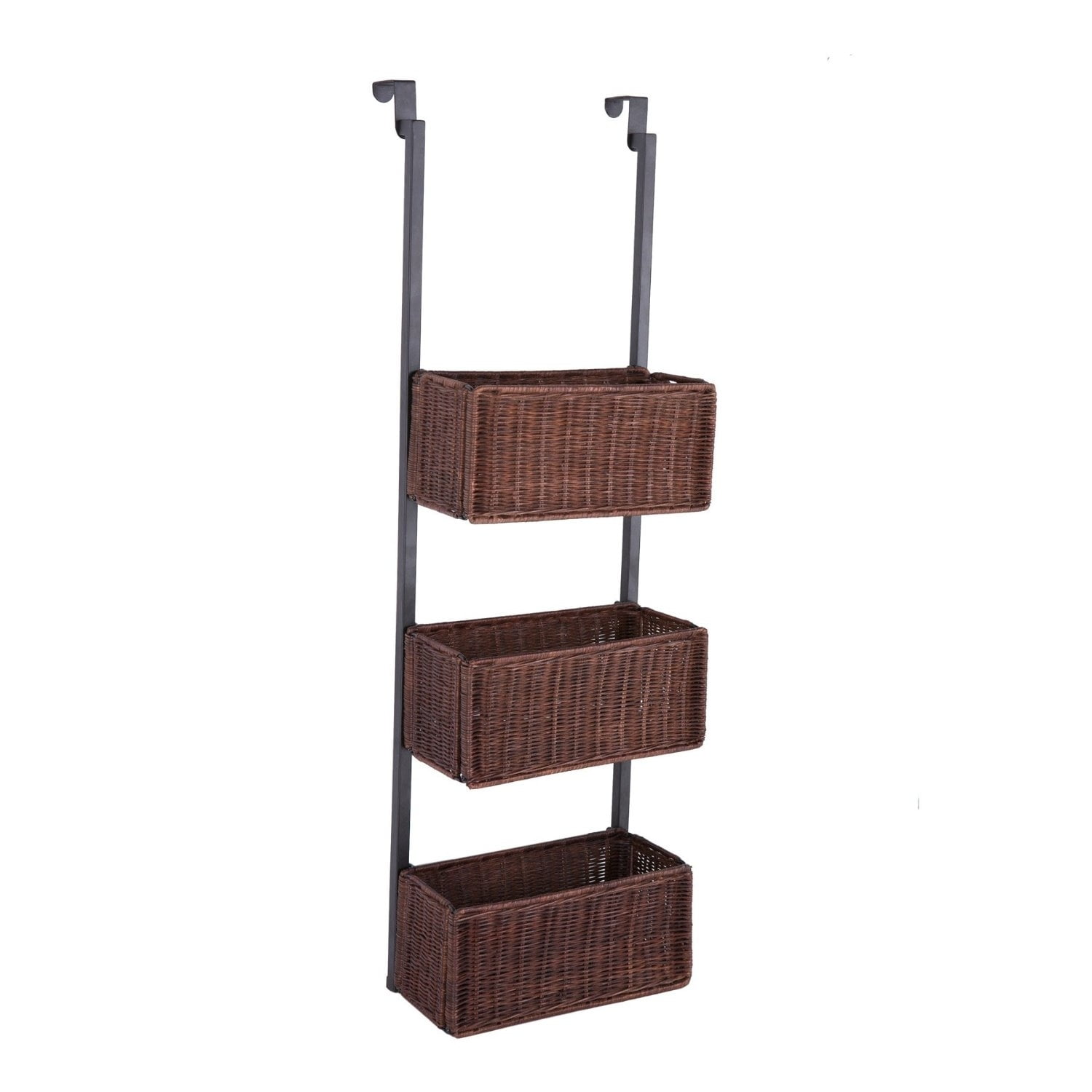 OverTheDoor 3Tier Basket Storage Espresso w/ Black
