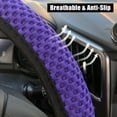 thumbnail image 3 of Unique Bargains Universal Car Purple 15" Breathable Steering Wheel Cover Elastic Stretch Mesh Cloth Cover, 3 of 5