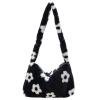 thumbnail image 1 of Bolsos De Mano Bolso de piel suave con flores para mujer, con cremallera, minibolso para las axilas (flor negra), 1 of 2