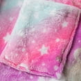 thumbnail image 4 of Trikvn Girls Plush Fleece Bathrobe Starry Printed Flannel Sleepwear Cozy Hooded Loungewear with Pockets and Tie Belt for Kids Toddler Spa Shower Winter Robe, 4 of 6
