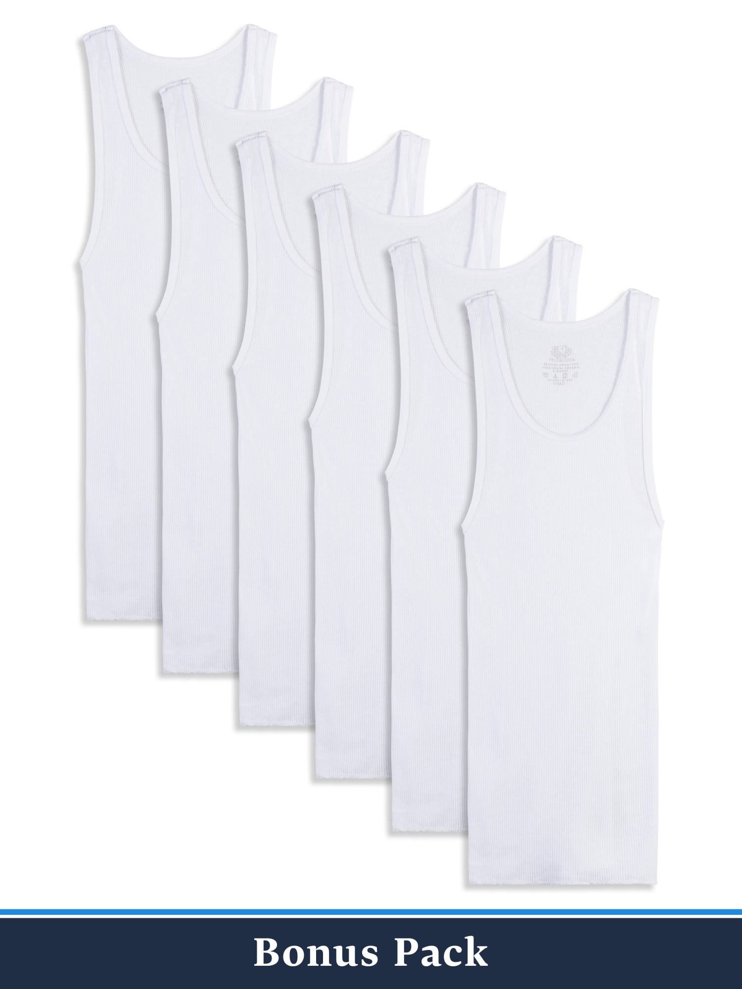 Fruit of the Loom Toddler Boy Tank Undershirts, 5+1 Bonus Pack, Sizes