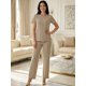 thumbnail image 2 of Conjunto 3 Piezas Blusa Casual con Short y Pantalón a Rayas Outfit Versátil y Cómodo para Mujer, 2 of 5