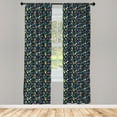 thumbnail image 3 of Ambesonne Dog Lover Curtains, Cool Canine Bones, Pair of 28"x63", Multicolor, 3 of 5