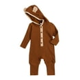 thumbnail image 4 of Kmbangi Baby?s Contrast Color Button Round Neck Long Sleeve Hooded Jumpsuit, 4 of 7