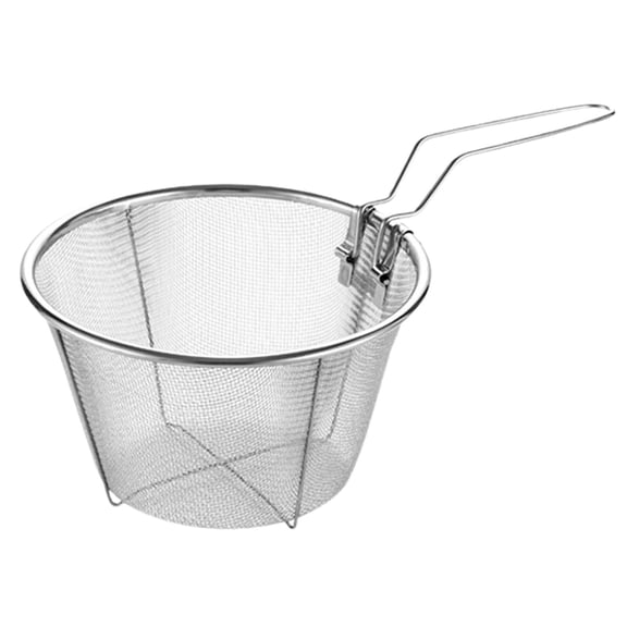 Jkung Collapsible Deep Fryer Basket Stainless Steel Fry Basket with Foldable Handle 6/7 Inch Round Wire Mesh Basket for Kitchen Frying Chicken Snacks Vegetables