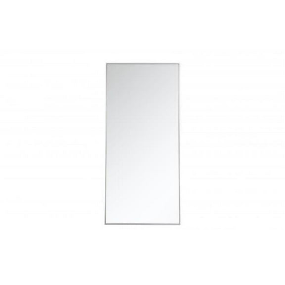 30 in. Metal Frame Rectangle Mirror in Silver - 29.25 x 59.25 x 0.16 in.