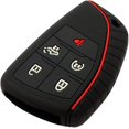 thumbnail image 4 of Funda de goma de silicona para llave compatible con Chevrolet Silverado 1500 Gmc Sierra 1500 2022 2023 (negro con rojo), 4 of 5
