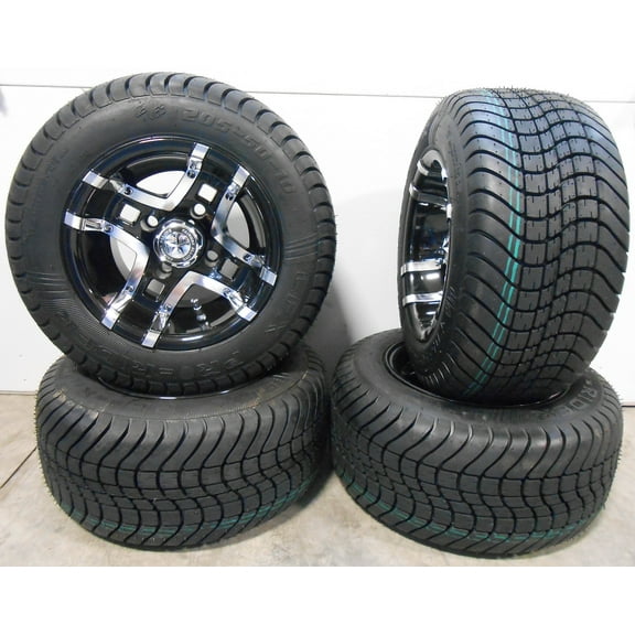 Fairway Alloys Prestige Wheels 10" Pro Rider 205x50-10 Tires E-Z-GO & Club Car