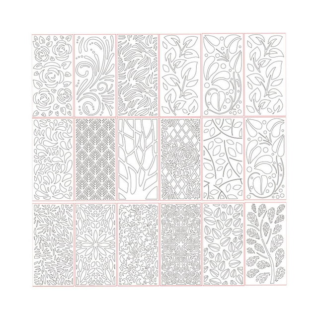 18 piezas Pinturas de pintura Herramientas de dibujo reutilizables Plantillas de pintura de plantas de flores para proyectos de arte de lienzo
