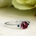 thumbnail image 4 of Gem Stone King 10K White Gold Red Rhodolite Garnet and Blue Sapphire Solitaire Engagement Ring for Women (1.03 Cttw, Round 6MM, Gemstone January Birthstone, Size 9), 4 of 6