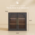 thumbnail image 2 of BELLEZE Set of 2 Modular Sideboard with Arched Glass Door, Accent Display Buffet Cabinet with Storage and Adjustable Shelves,Classic Modern Credenza for Dining Room Living Room Entryway  (Ebony), 2 of 7