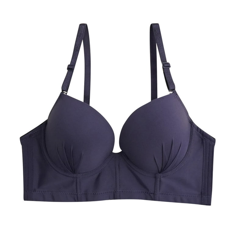 Bigersell T-Shirt Bra Woman Breast-receiving Bra Without Underwires Vest  Lingerie Underwear Women Size Wireless Bralette, Style 6879, Blue 38B