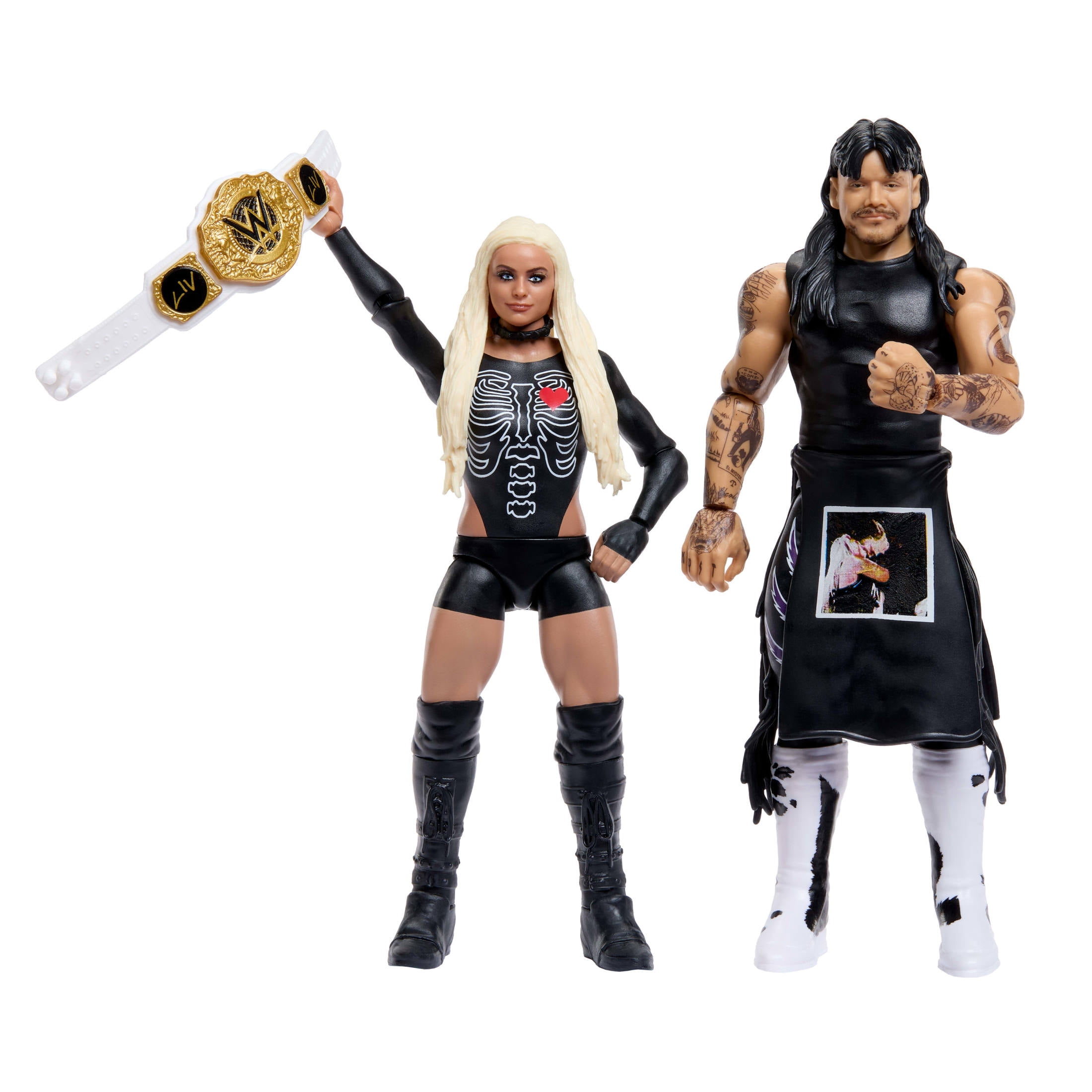 WWE Main Event Showdown "Dirty" Dominik Mysterio & Liv Morgan Action Figures Set, Series #25, 6-inch