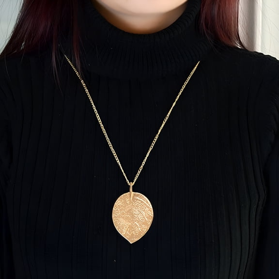 DESIGNICE Golden Leaf Pendant Necklaces for Women Adjustable Long Sweater Chains Gold Plated Leaves Choker Fashion Jewelry Birthday Gifts