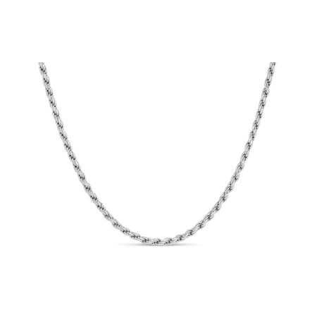 Sterling Silver Rope 080 Gauge Chain Necklace 30 Inches