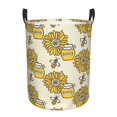thumbnail image 6 of Picia Cartoon Honey Pot Bee Sunflower Large Laundry Basket, Waterproof, Freestanding Laundry Hamper, Collapsible Tall Clothes Hamper with Extended Handles-Small, 6 of 8