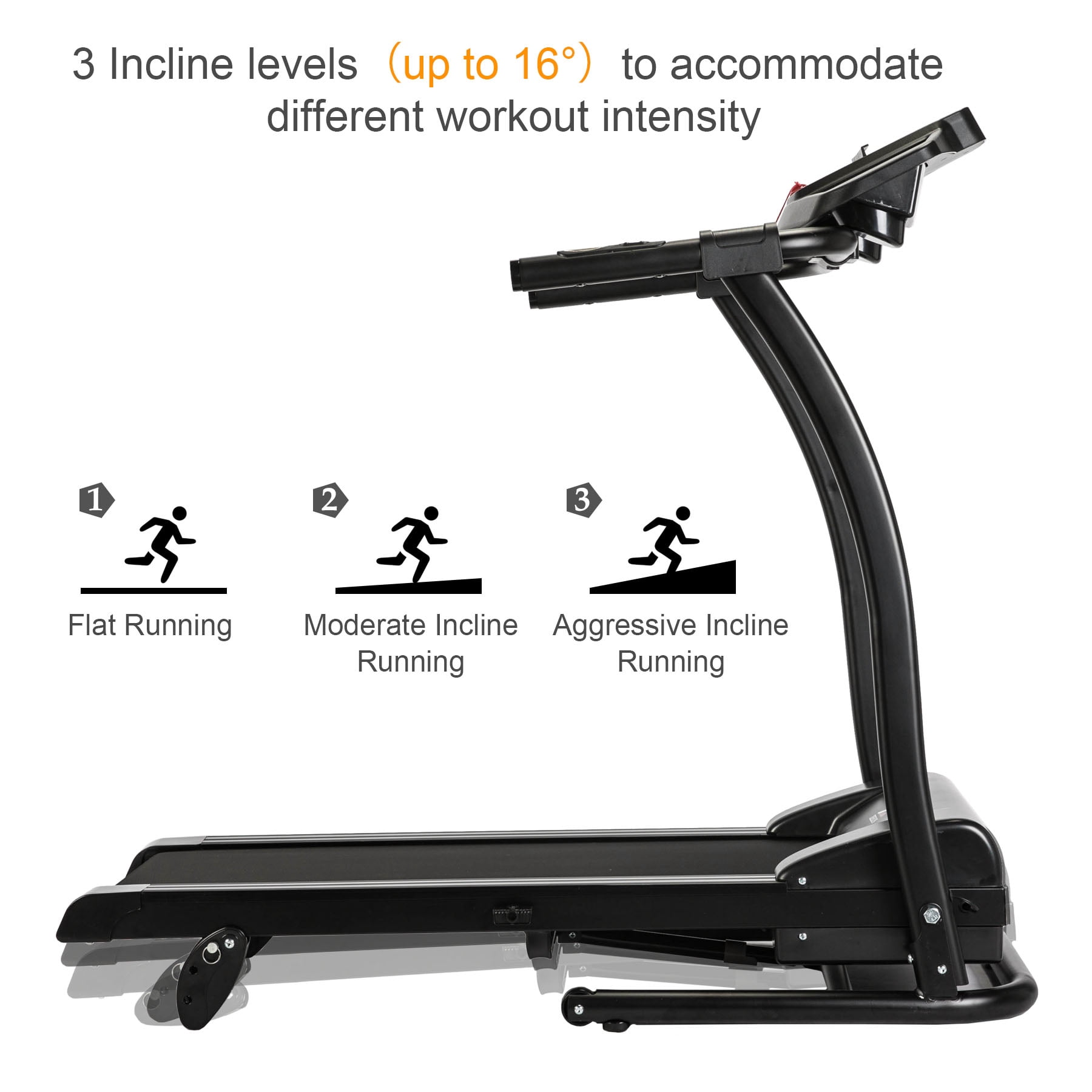Foldable Quiet Electric Treadmill Manual Incline Motorized Running Machine for Home with LED Display, Heart Rates Monitoring, Emergency Stop, Miles Track, 300Lb. Load Capacity