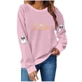 thumbnail image 2 of FDGIU Women's Halloween Sweatshirt 2025 - Spooky Ghost and Pumpkin Graphic Long Sleeve, Cute Fall Pullover Top, Funny Crewneck Cozy Seasonal Fashion, 2 of 4