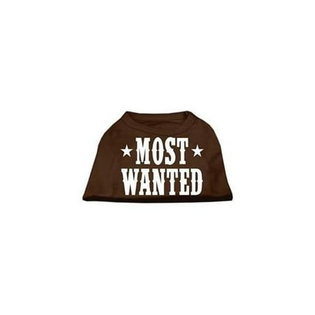 Mirage Pet Products 51-138 SMBR Most Wanted Screen Print Shirt Brown Sm -