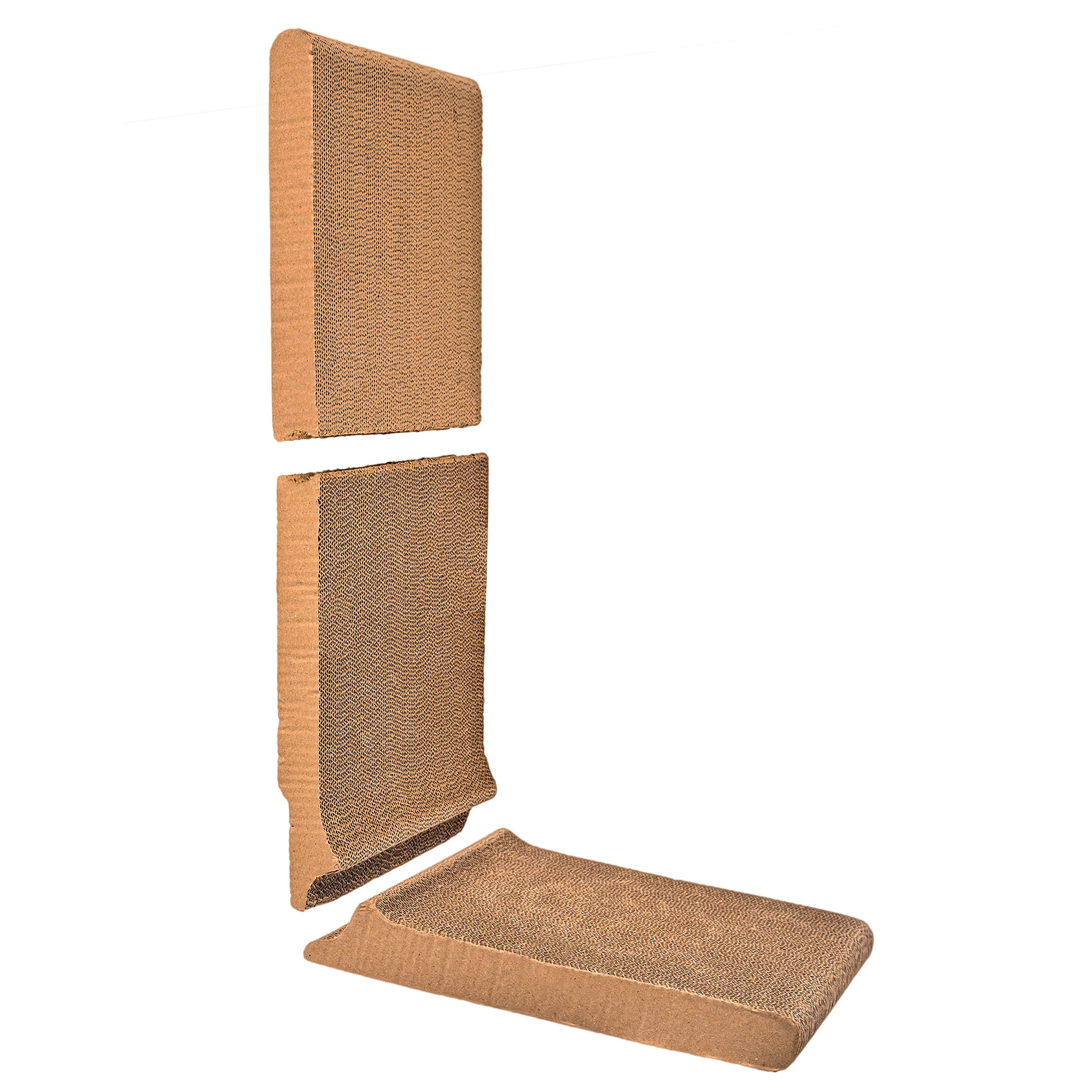 (3 pack) Vibrant Life L-Shaped Cat Scratcher Replacement Pads, Corrugated Cardboard