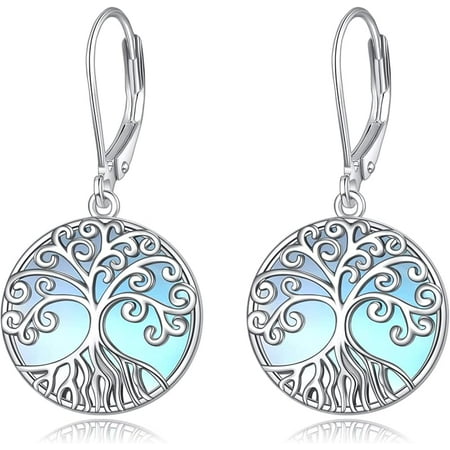 MYSTICPOEM Moonstone Filigree Drop Dangle Teardrop Earrings 925 Sterling Silver MYSTICPOEM Moonstone Leverback Earrings for Women Jewelry Gifts
