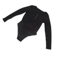 thumbnail image 4 of Body con cuello en V Nikou de punto acanalado con botones largos, 4 of 9