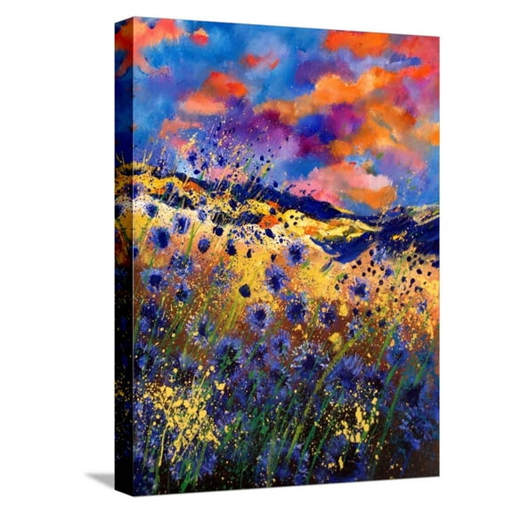 Art.com Blue Cornflowers 56 Stretched Canvas Print Wall Art by Pol Ledent, 12" x 16"
