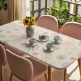 thumbnail image 3 of Christmas Snowflakes Table Cloths for 4 Foot Rectangle Tables, Winter Xmas Geometric on Linen Patio Waterproof Elastic Fitted Tablecloths, Washable Rectangular Table Cover for Camping, 3 of 8