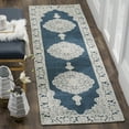 thumbnail image 3 of SAFAVIEH Marbella Beatrice Traditional Area Rug, Dark Blue/Ivory, 6' x 6' Round, 3 of 10