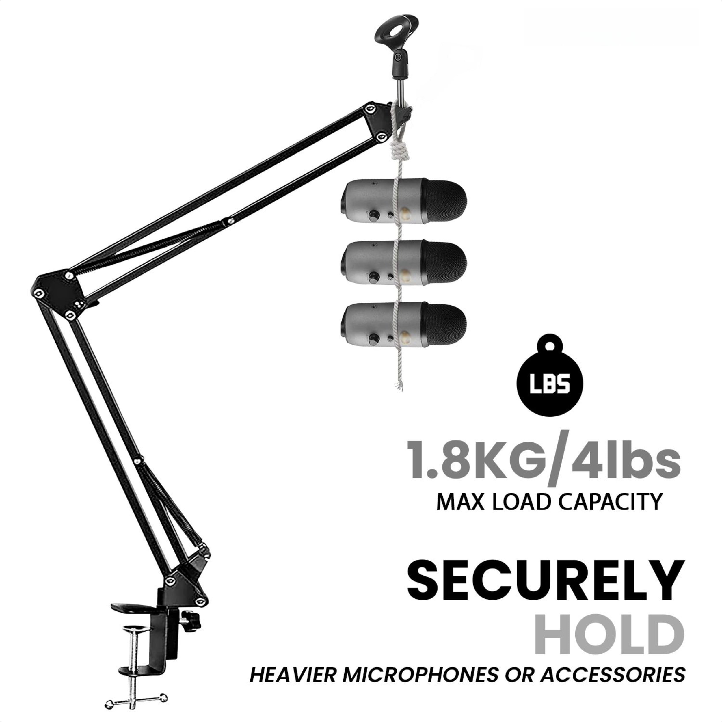 Upgraded Adjustable Cantilever Microphone Stand, with A Shockproof Cover, 3/8-inch To 5/8-inch Adapter, Shockproof Base and Cable Ties, A Total of 16 Stand Sets, Suitable for Broadcasting Studios.