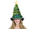 Fun World 17" Green and Red Lighted Unisex Adult Christmas Tree Hat Costume Accessory - One Size