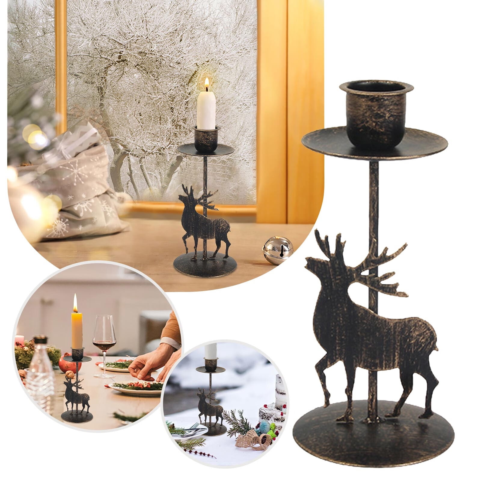 Christmas Candle Holder Metal Tealight Candlestick Christmas Metal Tea